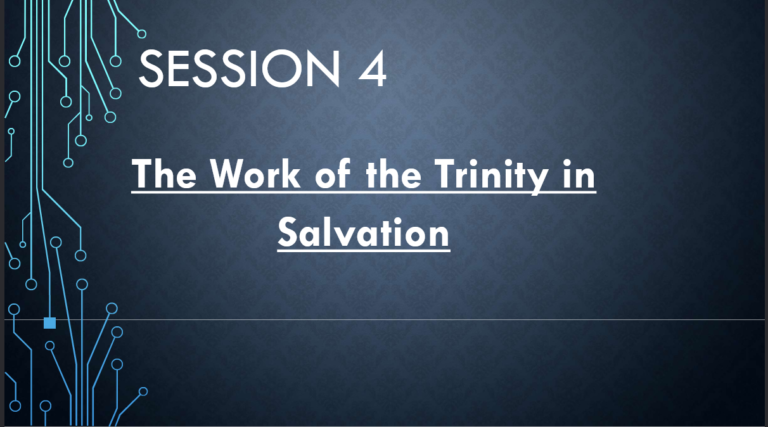 The Work of Trinity in Salvation – Fourth Session
